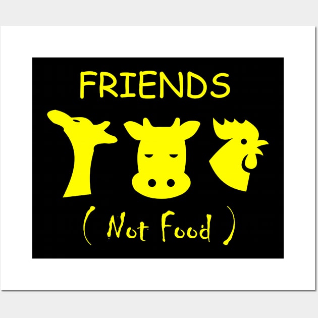 FRIENDS NOT FOOD Wall Art by T-shirt house